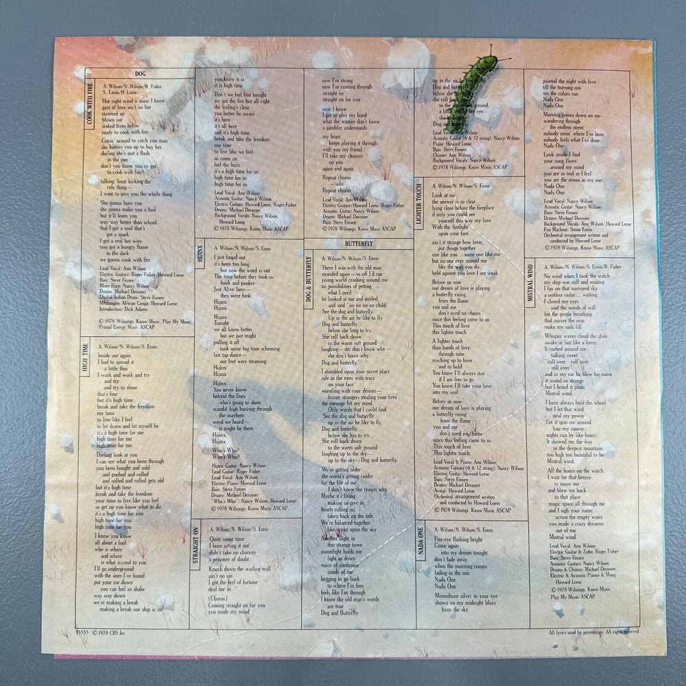 Heart Dog & Butterfly Album Vinyl Record LP 1978 Portrait Gatefold PBL-35555-IA - Picture 9 of 15